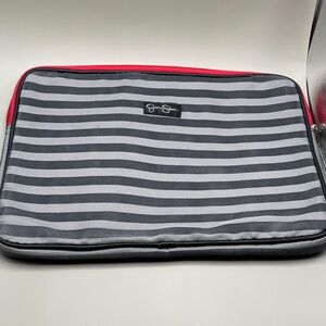 Gray and Black Striped Laptop Sleeve